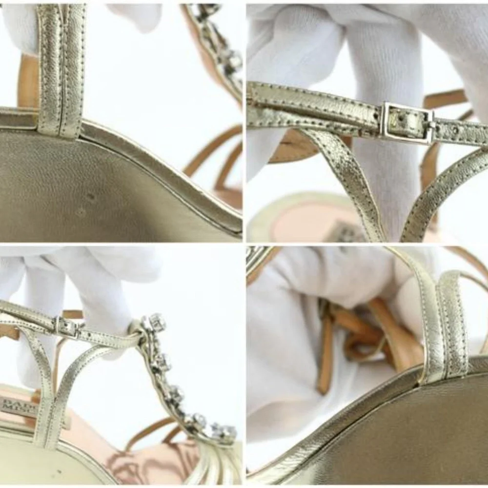 Badgley Mischka Crystal Strappy Wedges